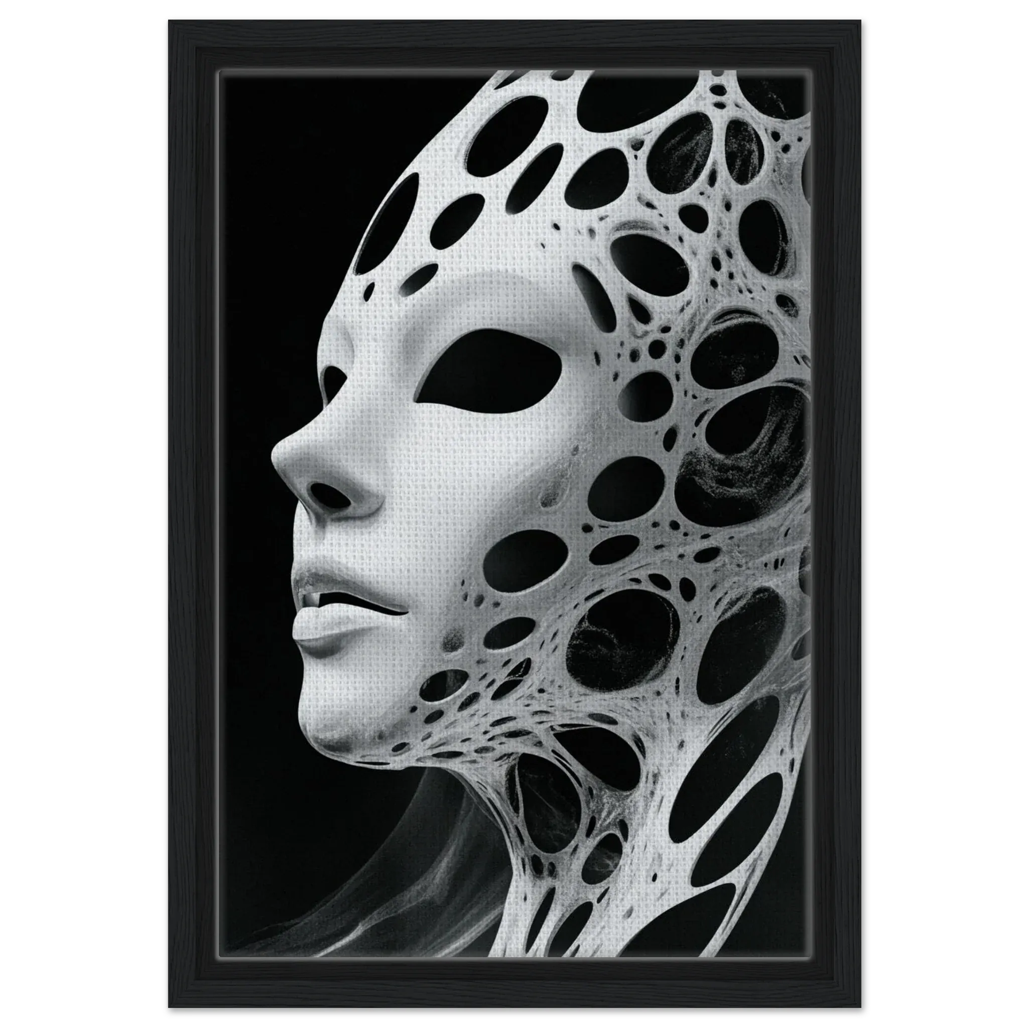 Alivia-Arts VOID VESSEL - Maske der Leere - Gerahmte Leinwand