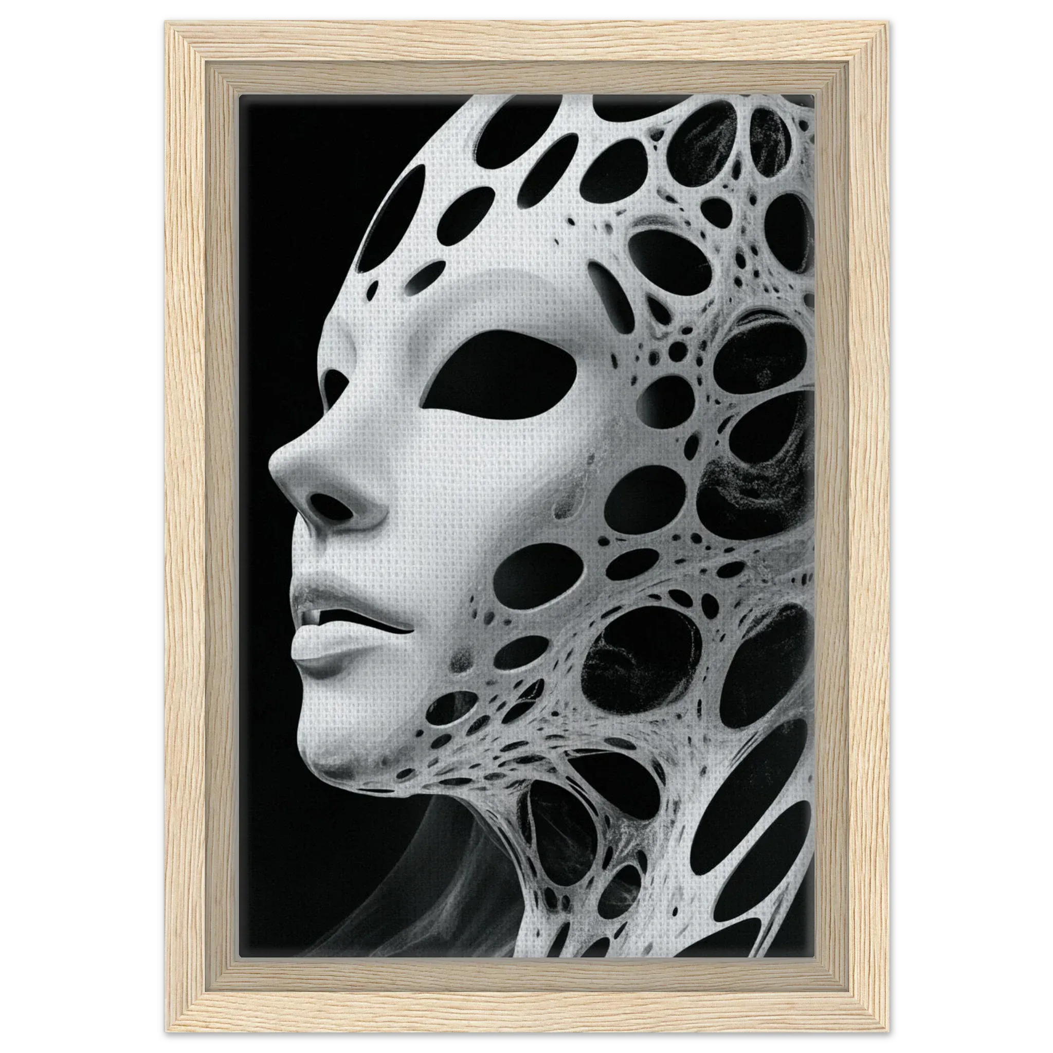 Alivia-Arts VOID VESSEL - Maske der Leere - Gerahmte Leinwand