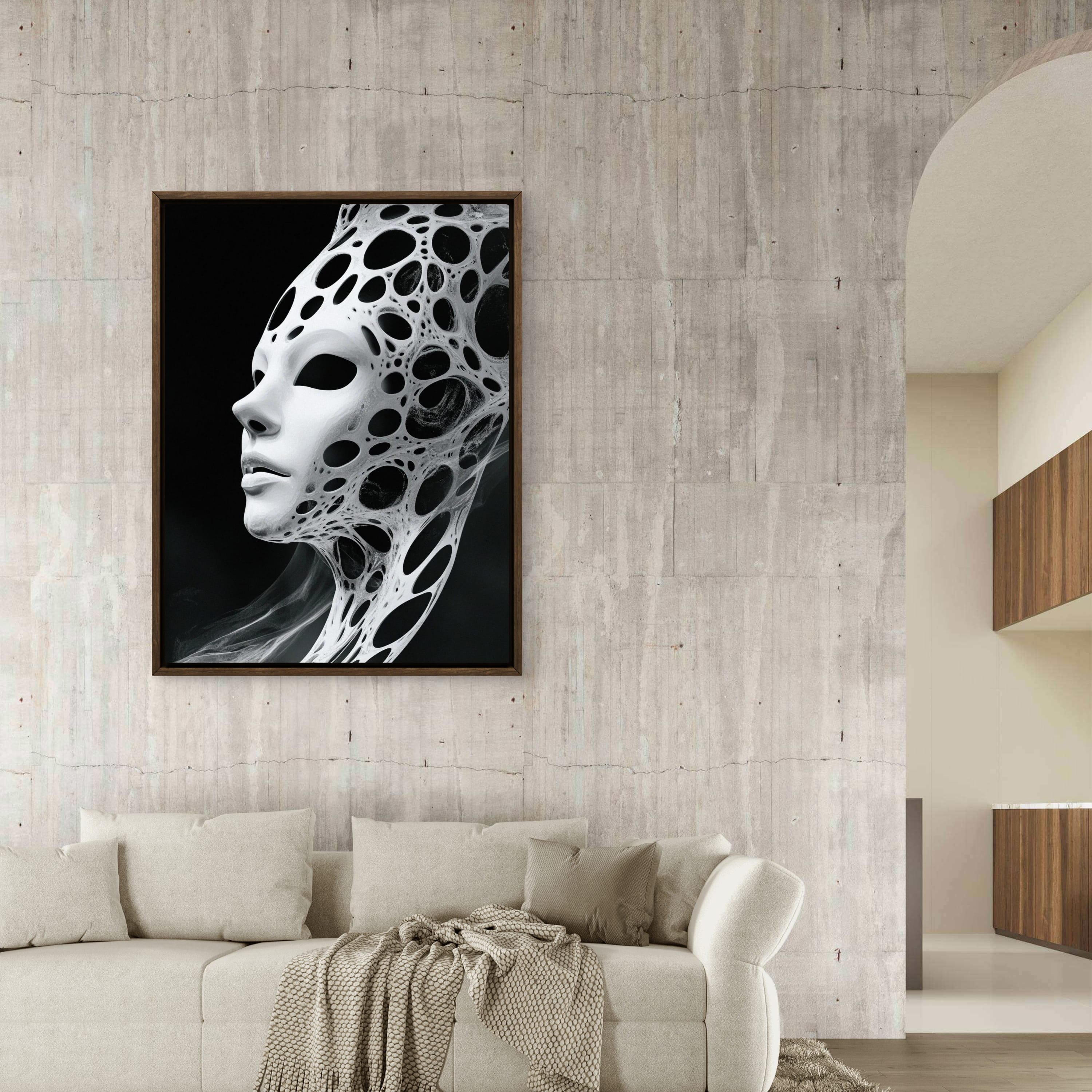 Alivia-Arts VOID VESSEL - Maske der Leere - Gerahmtes Poster