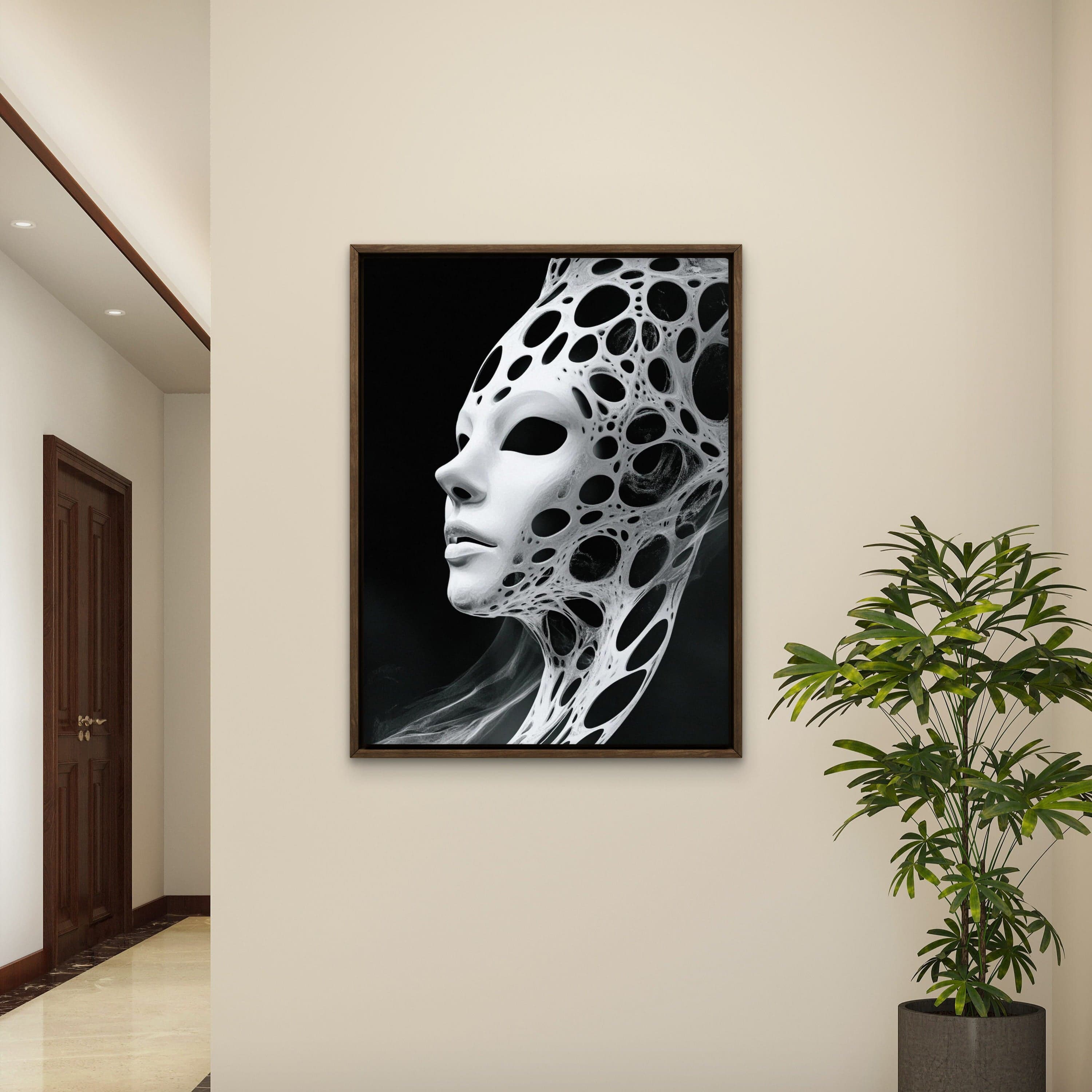 Alivia-Arts VOID VESSEL - Maske der Leere - Gerahmtes Poster
