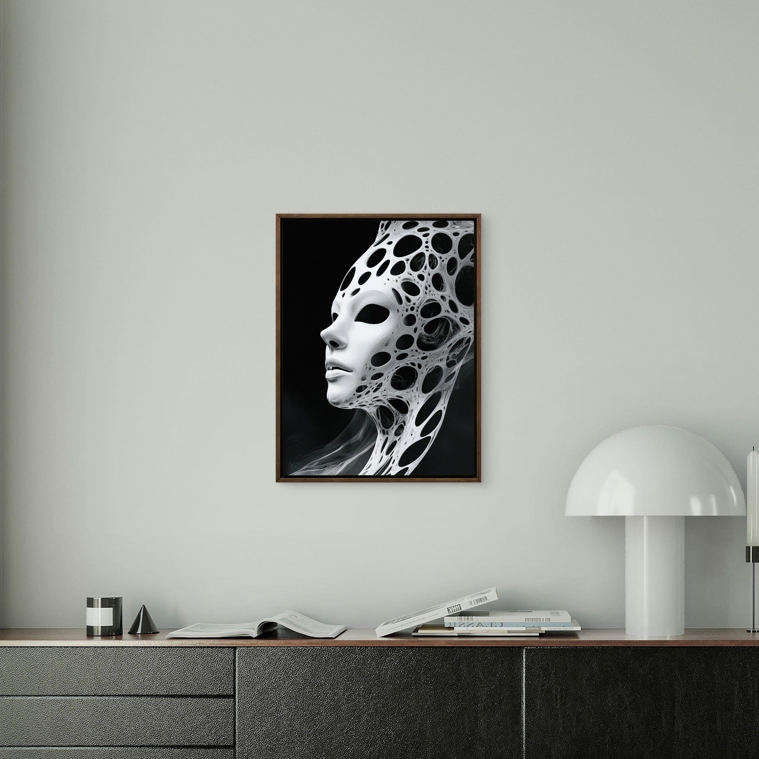 Alivia-Arts VOID VESSEL - Maske der Leere - Gerahmtes Poster