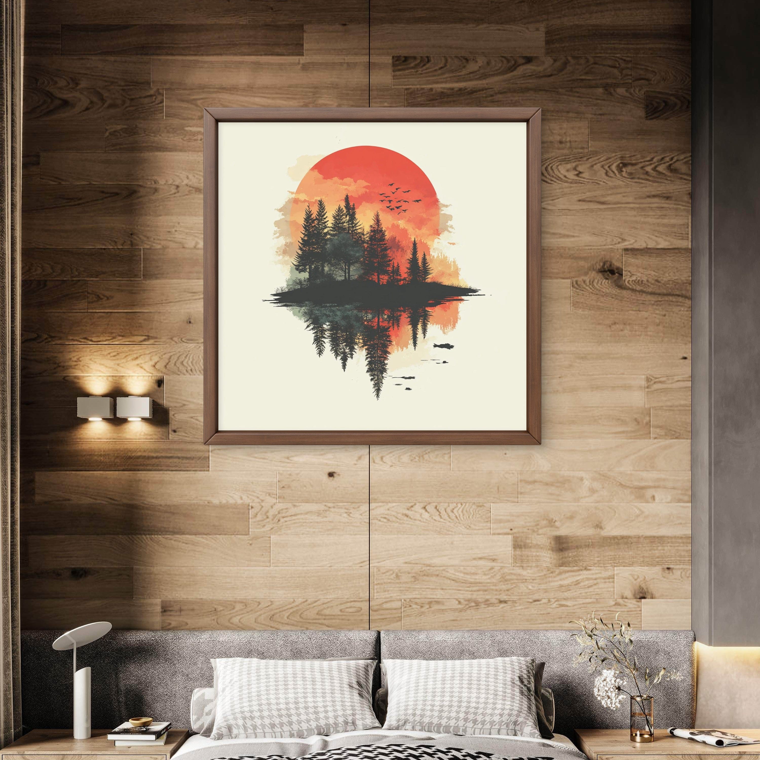 Alivia-Arts WALD IN FLAMMEN – Natur im Spiegel der Stille - Gerahmte Leinwand