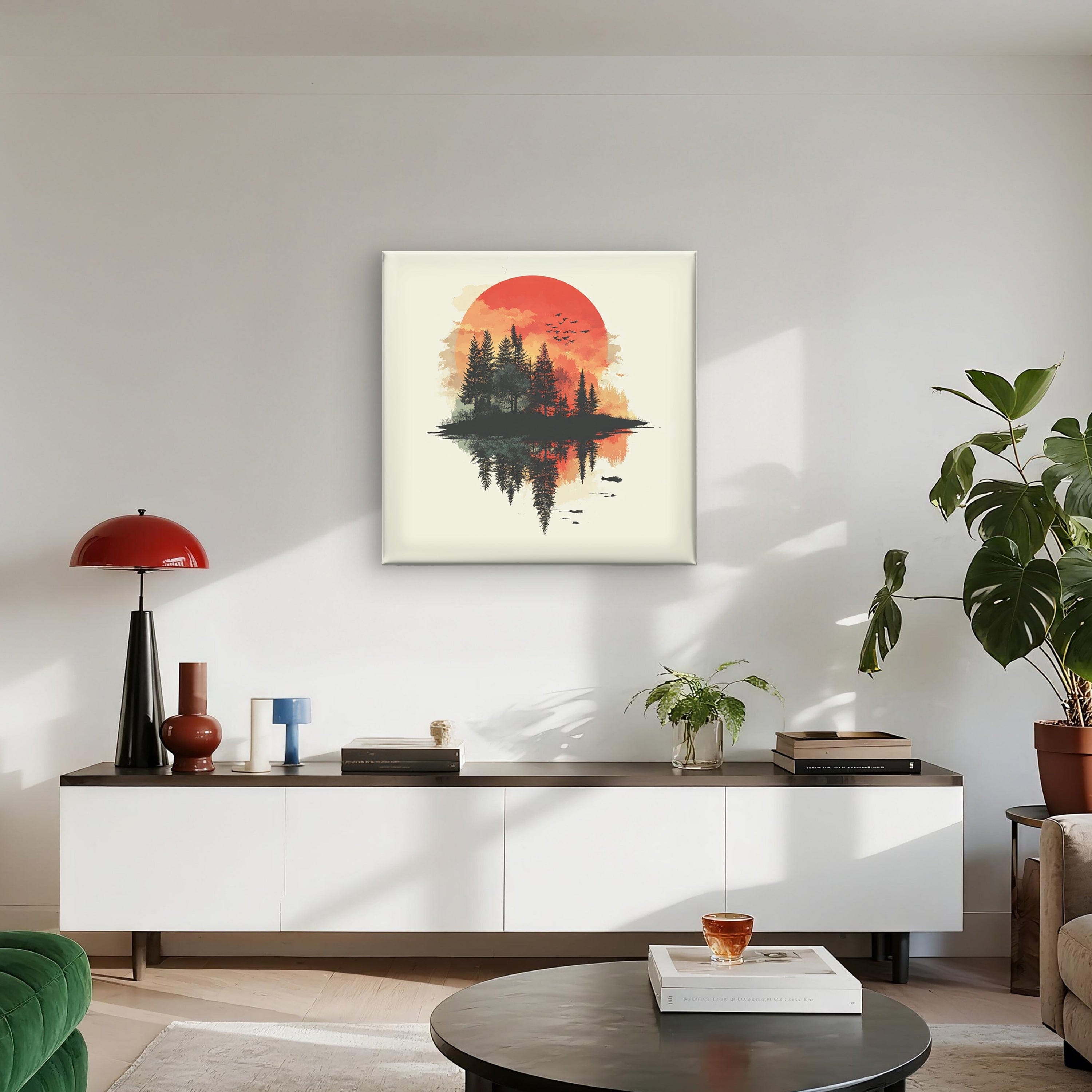 Alivia-Arts WALD IN FLAMMEN – Natur im Spiegel der Stille - Gerahmte Leinwand