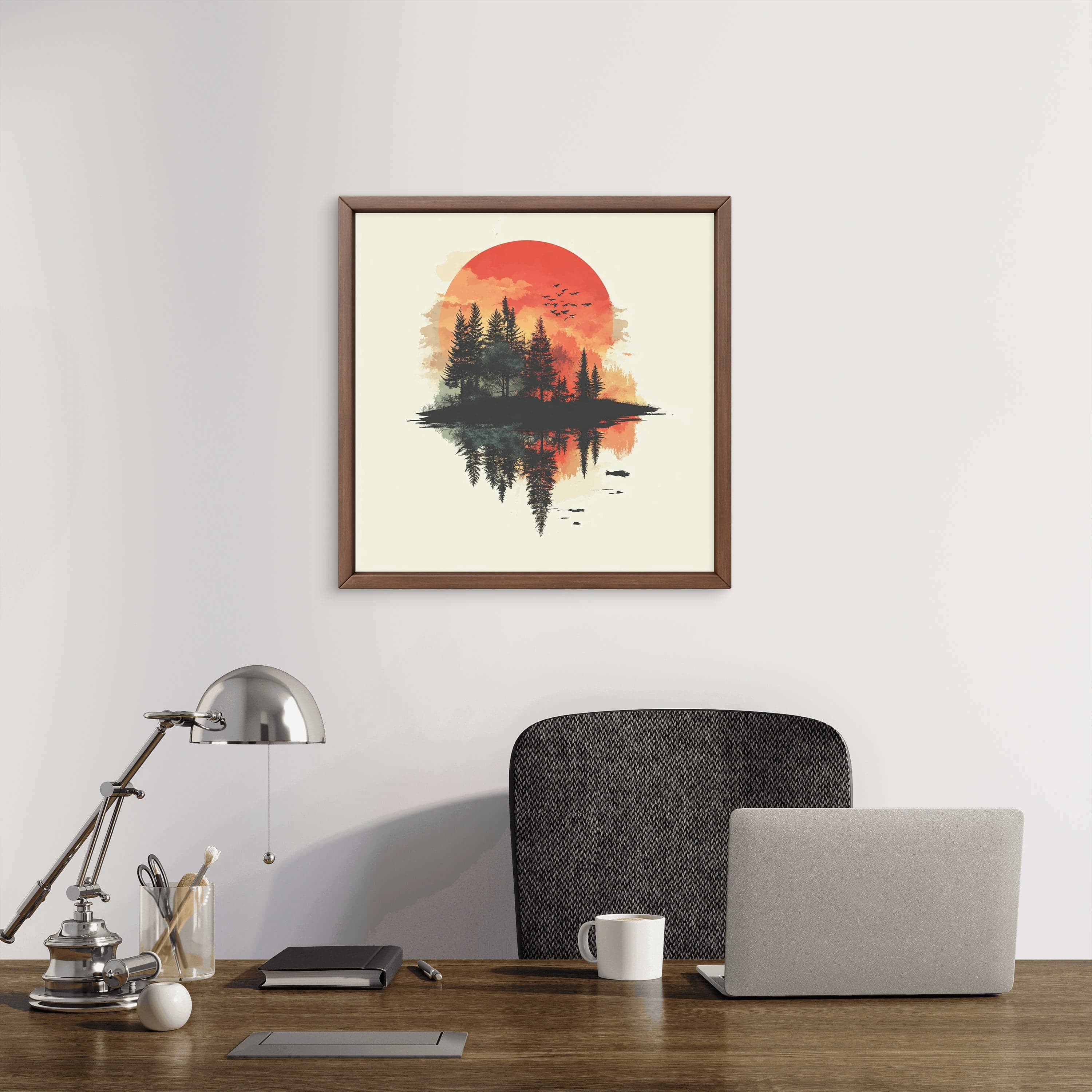 Alivia-Arts WALD IN FLAMMEN – Natur im Spiegel der Stille - Gerahmte Leinwand