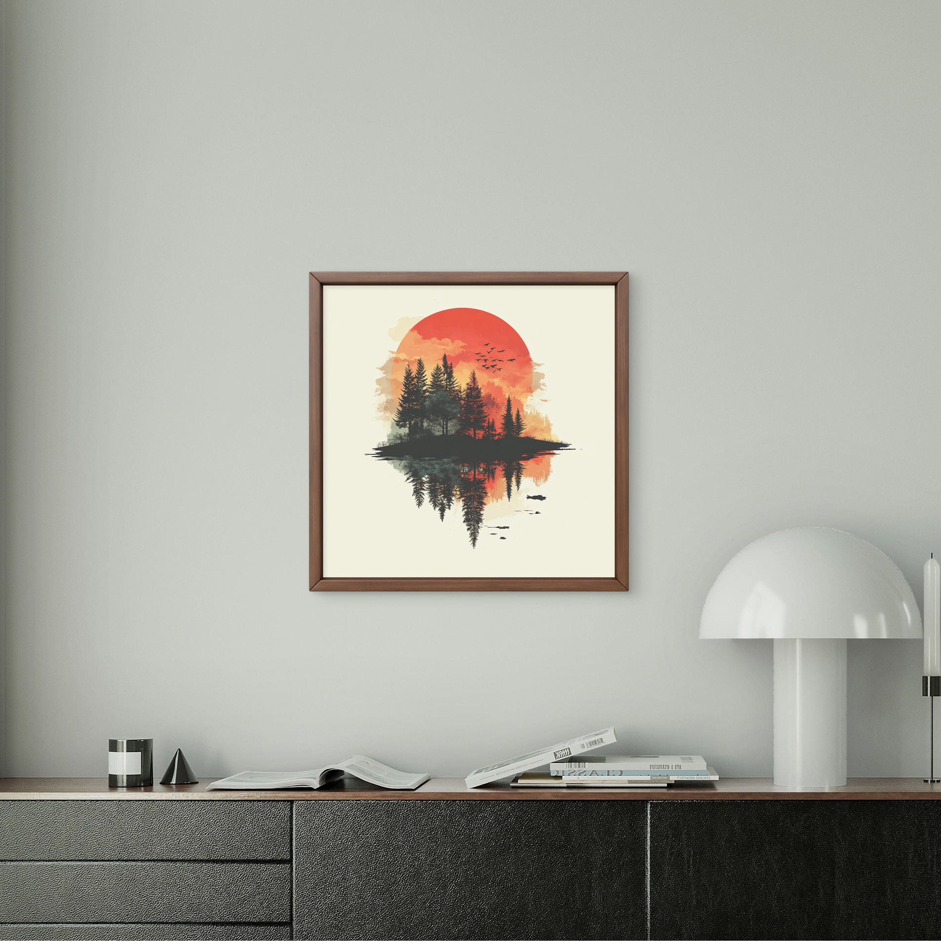 Alivia-Arts WALD IN FLAMMEN – Natur im Spiegel der Stille - Gerahmtes Poster