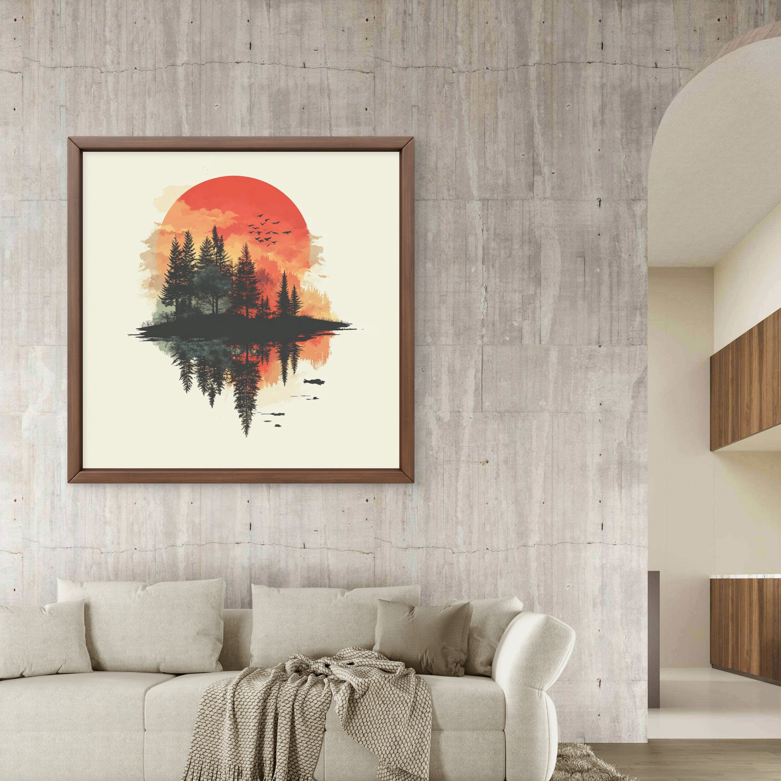 Alivia-Arts WALD IN FLAMMEN – Natur im Spiegel der Stille - Gerahmtes Poster