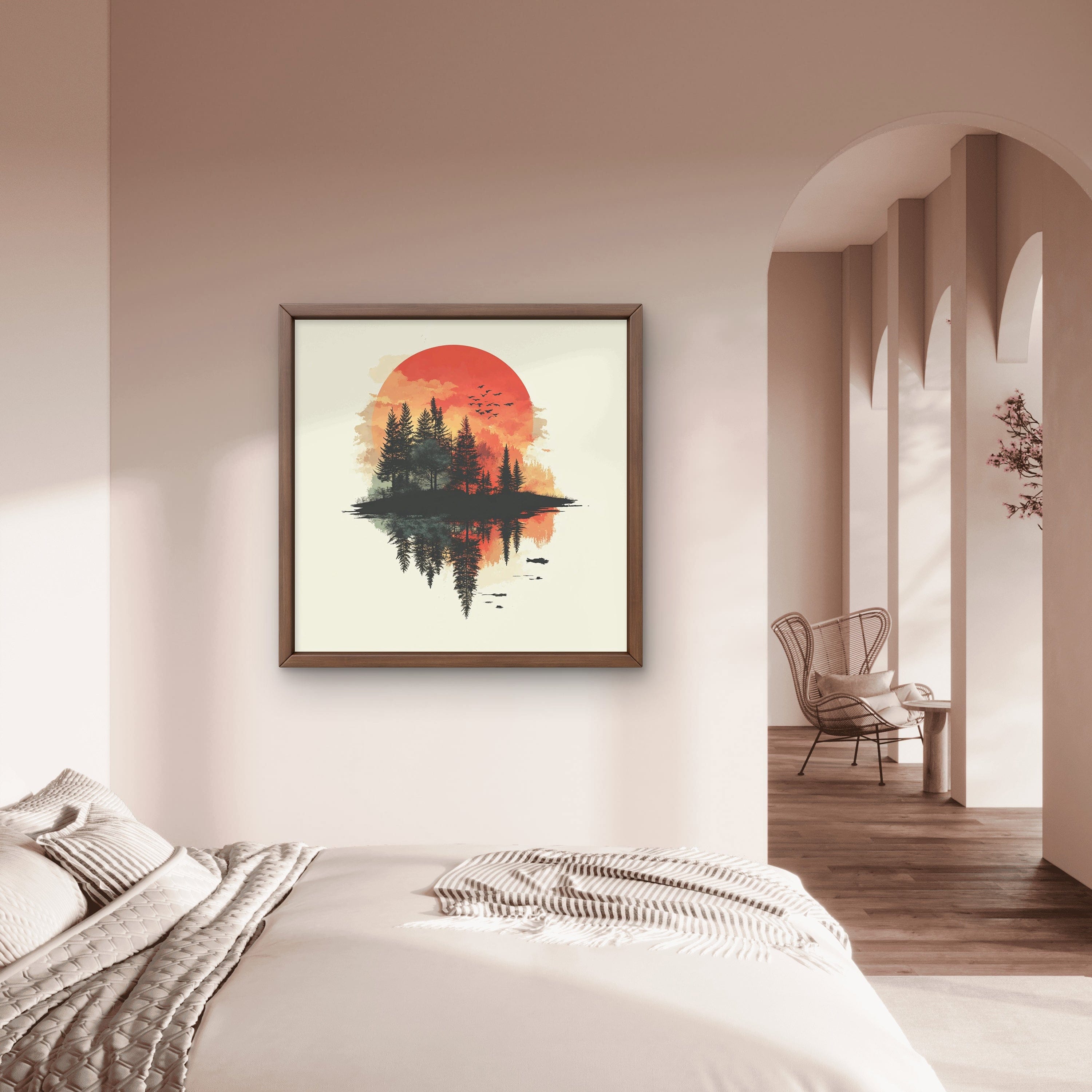 Alivia-Arts WALD IN FLAMMEN – Natur im Spiegel der Stille - Gerahmtes Poster