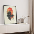 Alivia-Arts WALD IN FLAMMEN – Natur im Spiegel der Stille - Gerahmtes Poster