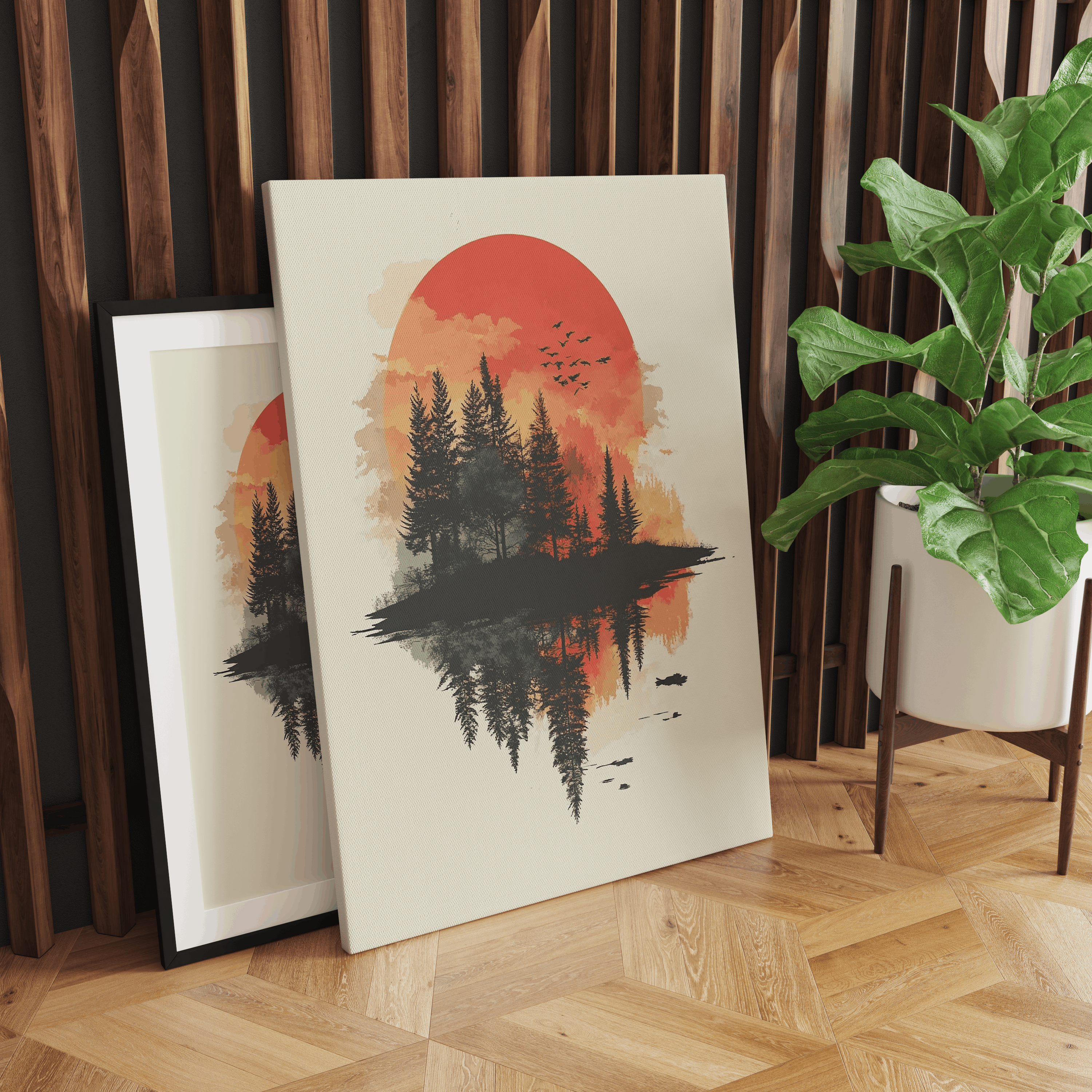 Alivia-Arts WALD IN FLAMMEN – Natur im Spiegel der Stille - Leinwand