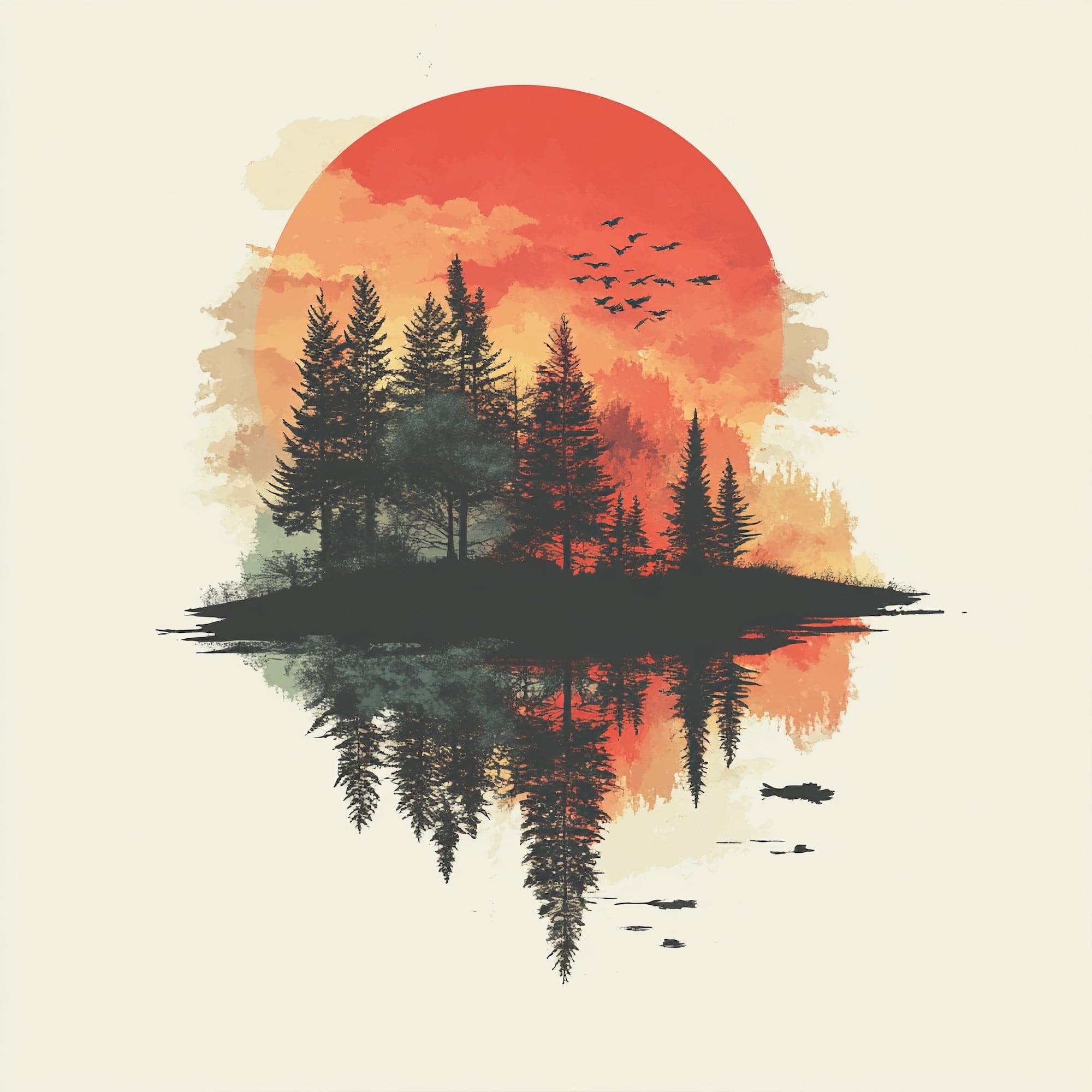 Alivia-Arts WALD IN FLAMMEN – Natur im Spiegel der Stille - Poster