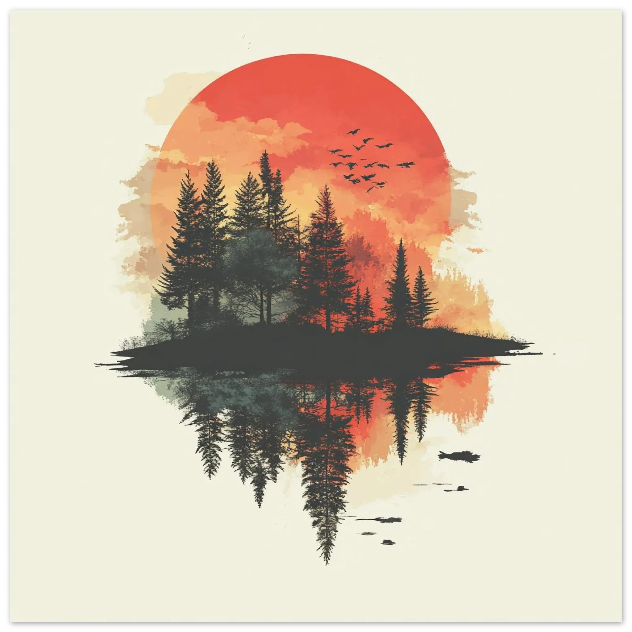 Alivia-Arts WALD IN FLAMMEN – Natur im Spiegel der Stille - Poster