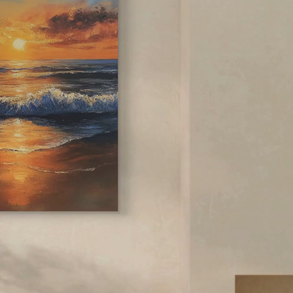 GOLDENE RUHE – Sonnenaufgang am Meer - Leinwand