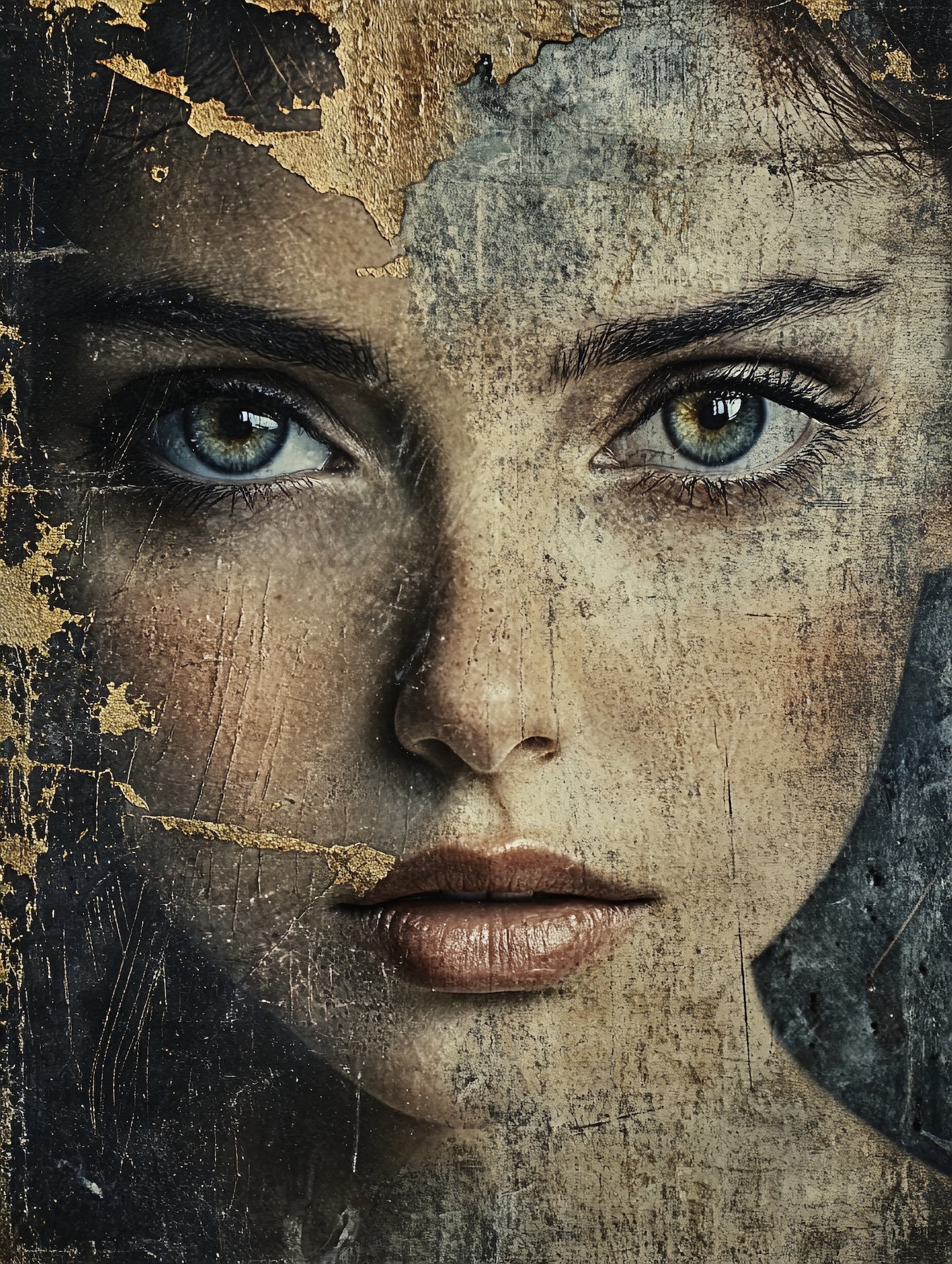 „FADING ICON“ – Schönheit in Schichten - Leinwand