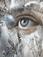 „SILVER EYE“ – Blick aus einer anderen Welt - Gerahmtes Poster