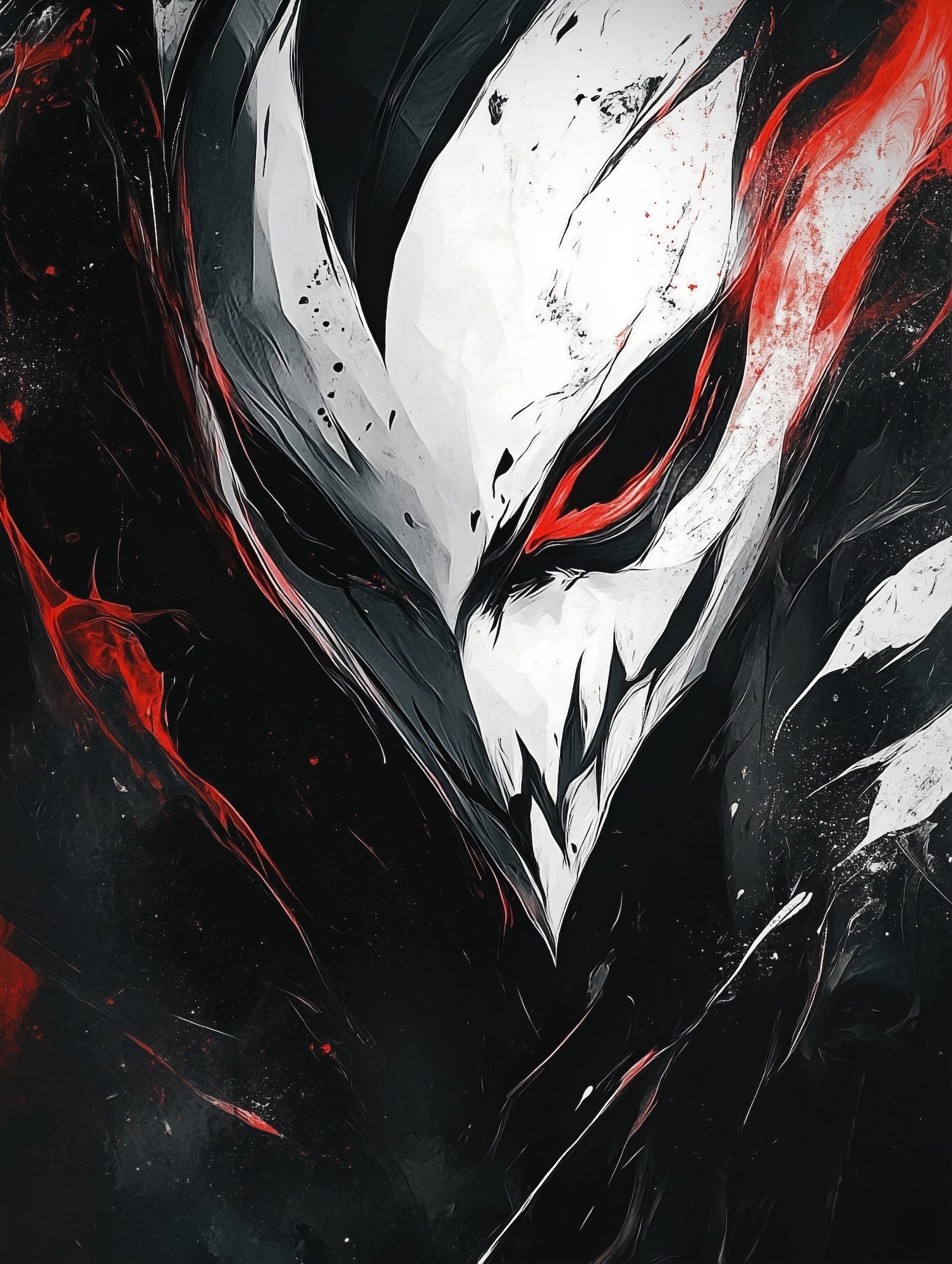 „BLACK HOLLOW“ – Maske aus dem Abgrund - Gerahmte Leinwand