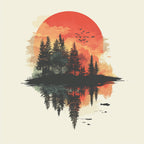 „Wald in Flammen“ – Natur im Spiegel der Stille - Gerahmtes Poster