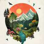 „Stilles Tal“ – Harmonie in Farbe und Form - Poster