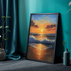 „Goldene Ruhe“ – Sonnenaufgang am Meer - Poster